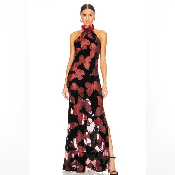 Kim Shui Butterfly Velvet Gown in Multi - Picture 5 of 14